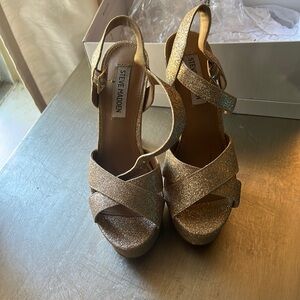 Metallic/Glittery Gold Steve Madden High Heels
